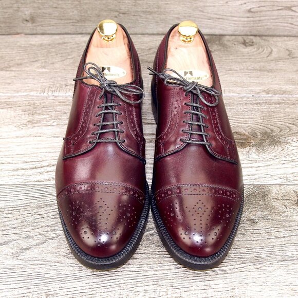 * NIB * $530 Allen Edmonds HANCOCK Independence 7.5 D Burgundy * add $15 Trees - Picture 2 of 13
